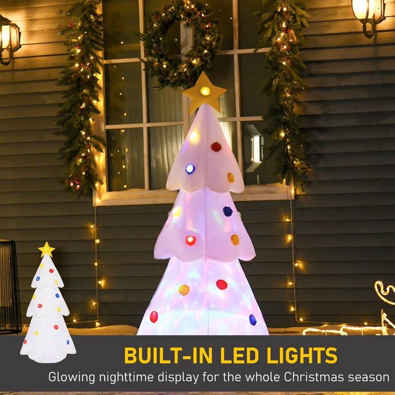 6FT Christmas Inflatable Tree LED Lighted for Home Indoor Outdoor Decoration White