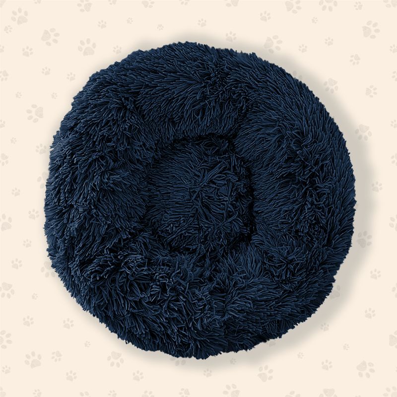 60x26 Blue Black Fluffy Donut Pet Bed