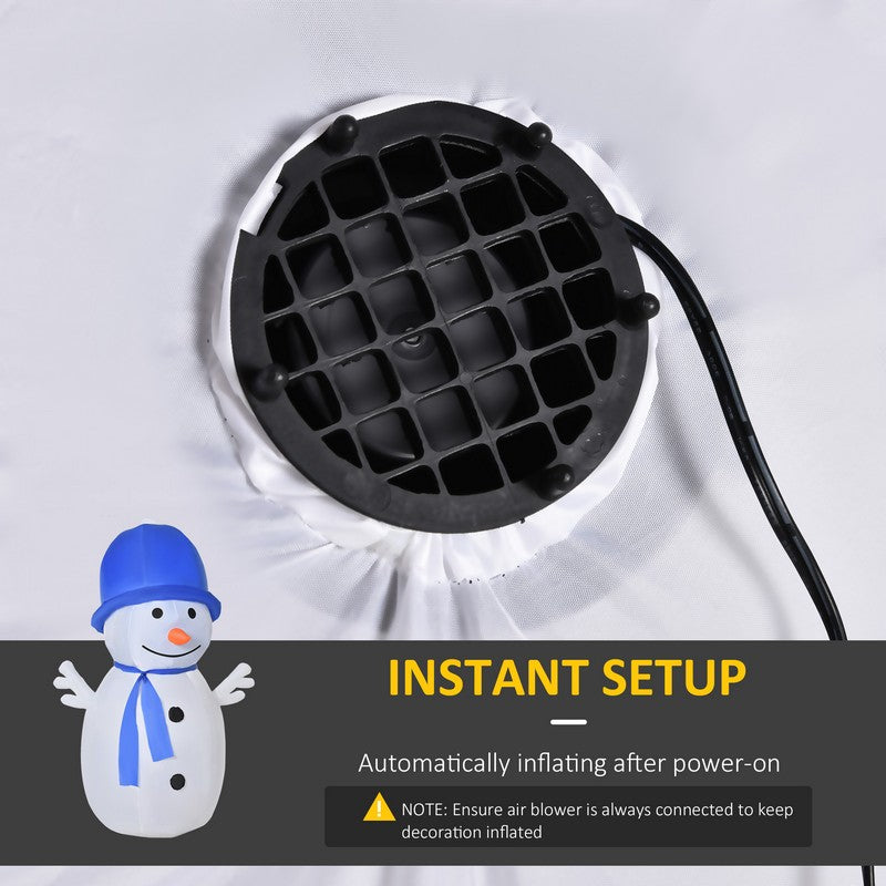 Homcom 1.8m Christmas Inflatable Snowman Outdoor Blow Up Decoration for Garden Lawn