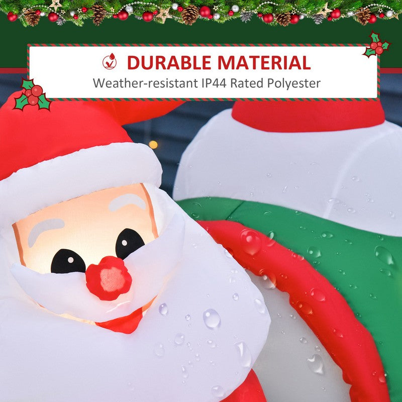 1.2m Christmas Inflatable Decoration w/ Santa Claus Penguin for Holiday Party
