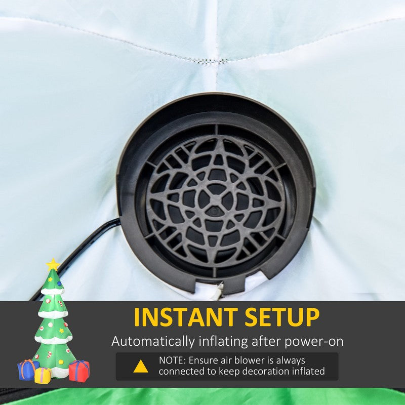 Homcom 6ft Tall Inflatable Christmas Tree with Star and Multicolour Gift Boxes Huge Lighted Outdoor Decoration with 3 Built-in LED Lights Xmas Inflatables Toy in Yard Lawn Garden