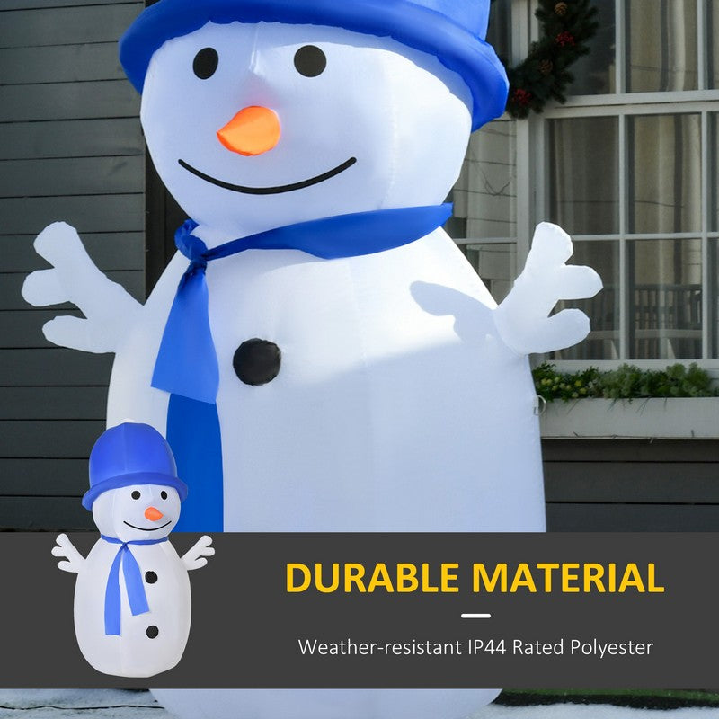 Homcom 1.8m Christmas Inflatable Snowman Outdoor Blow Up Decoration for Garden Lawn