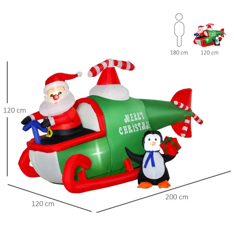 1.2m Christmas Inflatable Decoration w/ Santa Claus Penguin for Holiday Party
